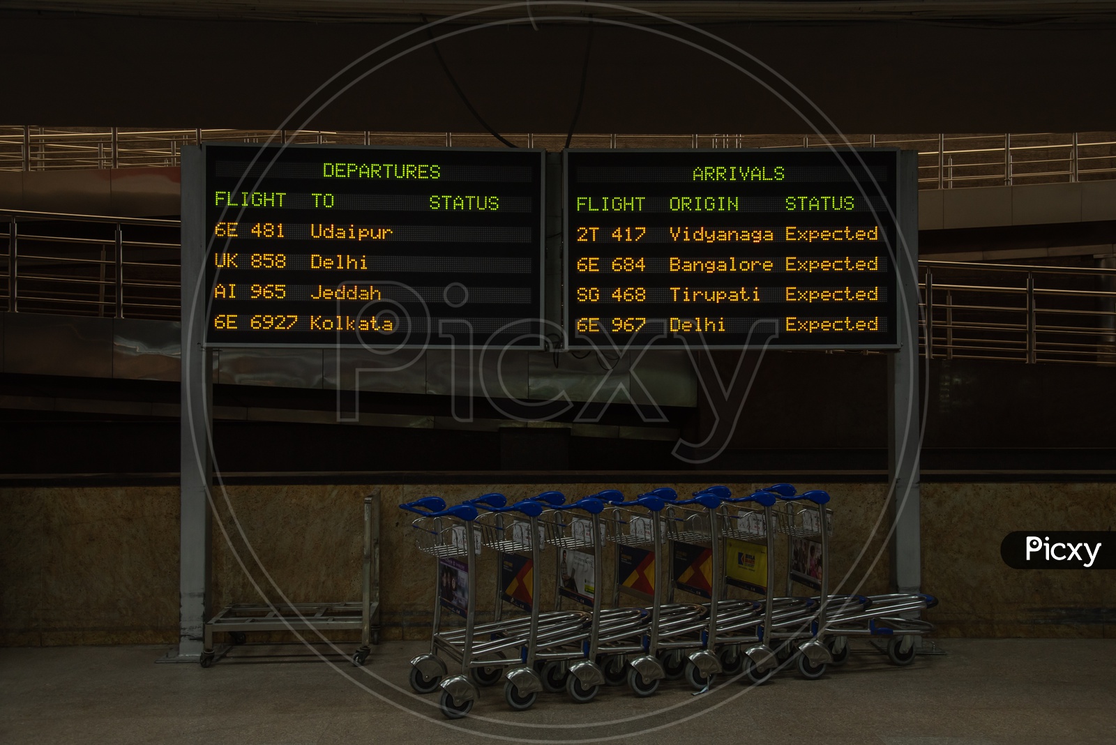 Airport Arrival/Departure Information board in Rajiv Gandhi International Airport (HYD), Hyderabad