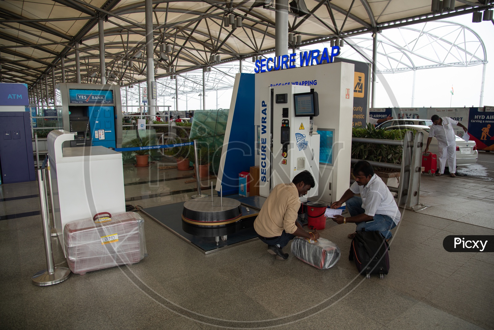 Secure Wrap, a baggage wrapping outlet,Rajiv Gandhi International Airport (HYD), Hyderabad