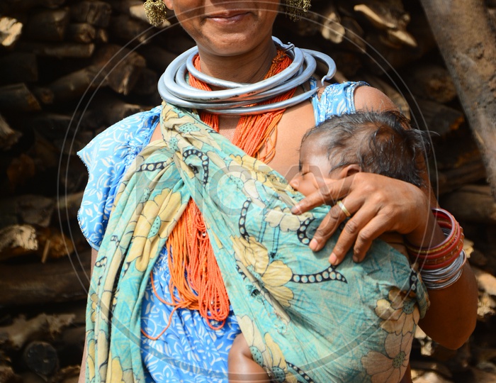 Tribal Woman with her Child