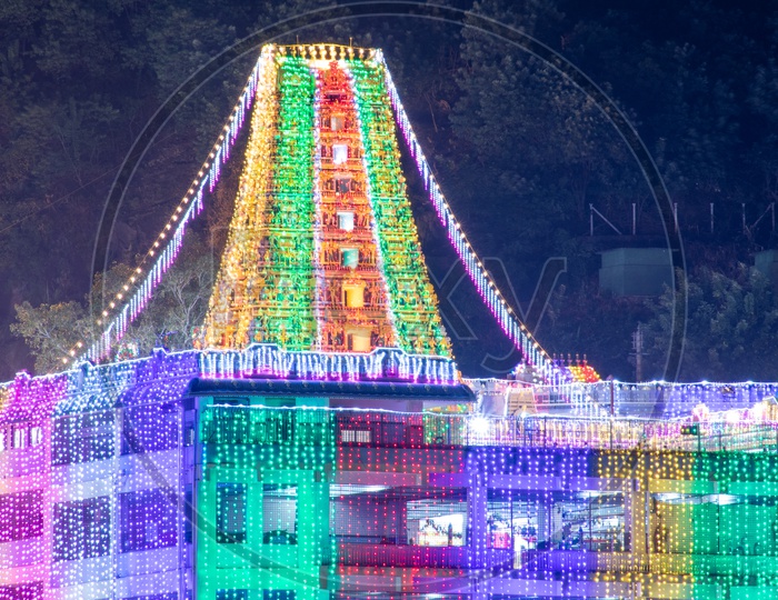Kanaka Durga Temple ,Vijayawada decorated for Dasara Mahotsavam,2018