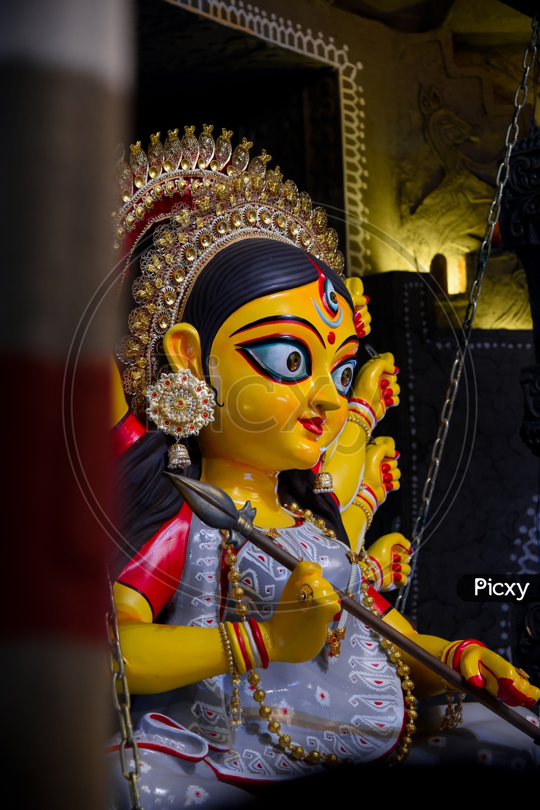 Image of DURGA / Kanaka Durga, Hindu Goddess during Durga Puja ...