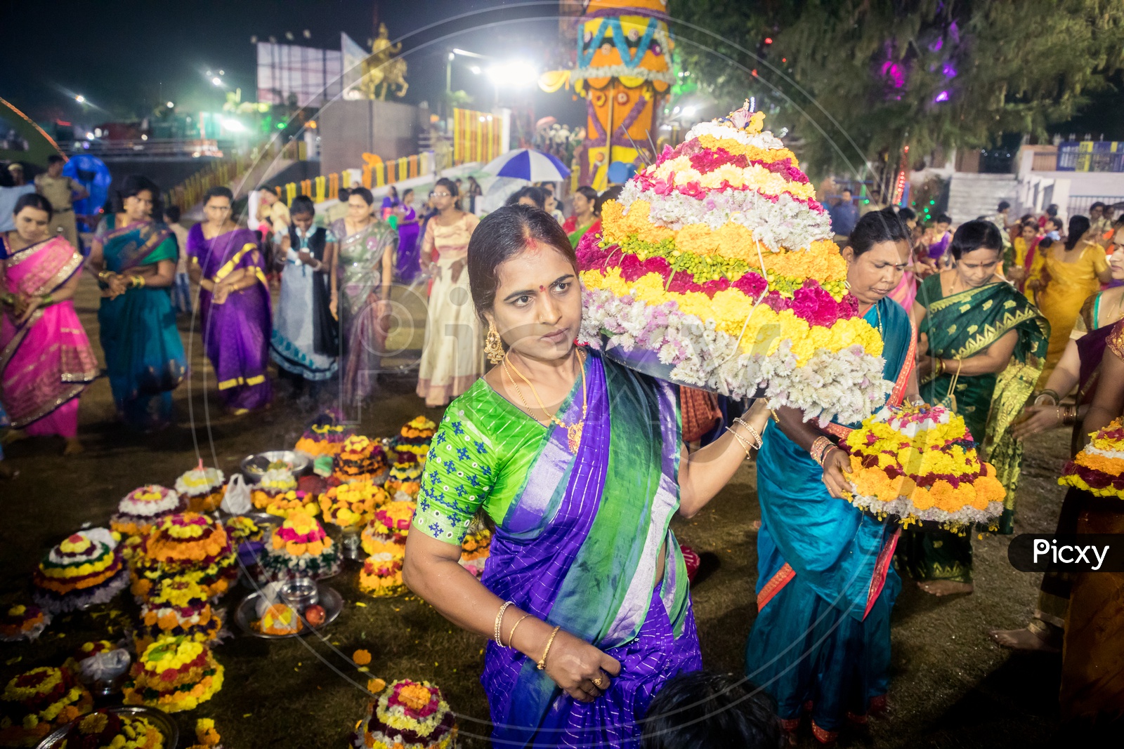 Telangana Bathukamma Celebrations at Bathukamma Ghat, Hyderabad