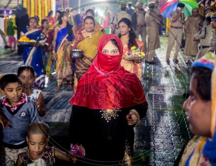 Muslim women's participated in bathukamma procession