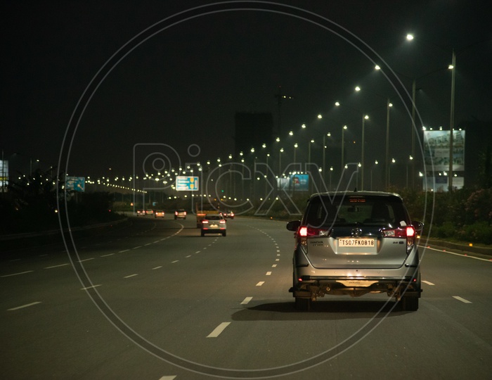 Cars on ORR, Hyderabad