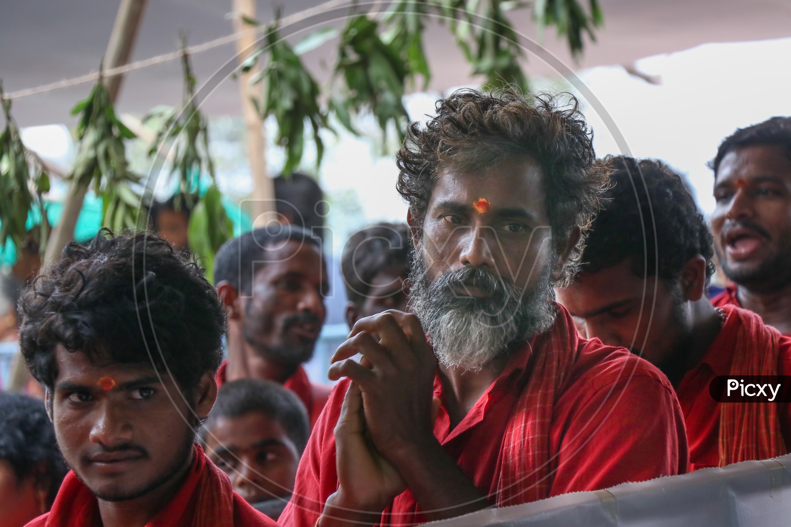 Image Of Pilgrims Devotees Bhavani s Waiting In A Queue Line For Durga Image of pilgrims devotees bhavani s waiting in a queue line for durga