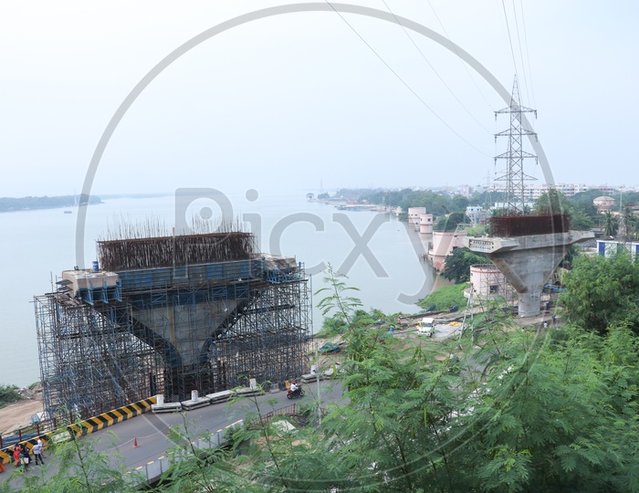 Kanaka Durga Flyover under Construction, October 2018