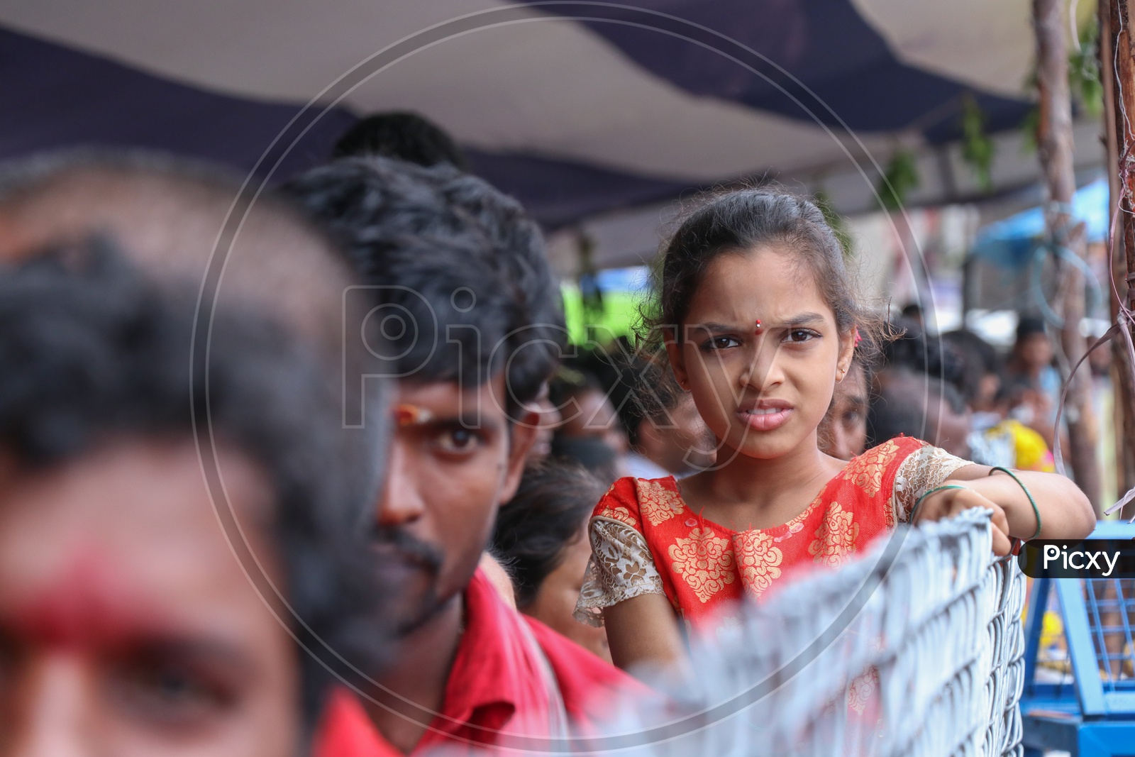 Image Of Pilgrims Devotees Bhavani s Waiting In A Queue Line For Durga Image of pilgrims devotees bhavani s waiting in a queue line for durga