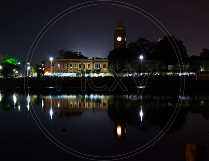 Night View of Chennai Central Railway Station