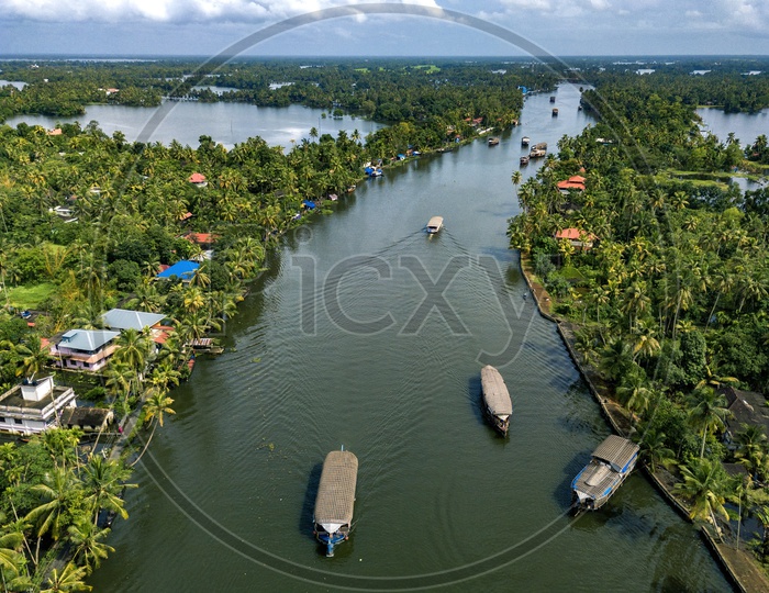 Aerial View of Kerala Backwaters