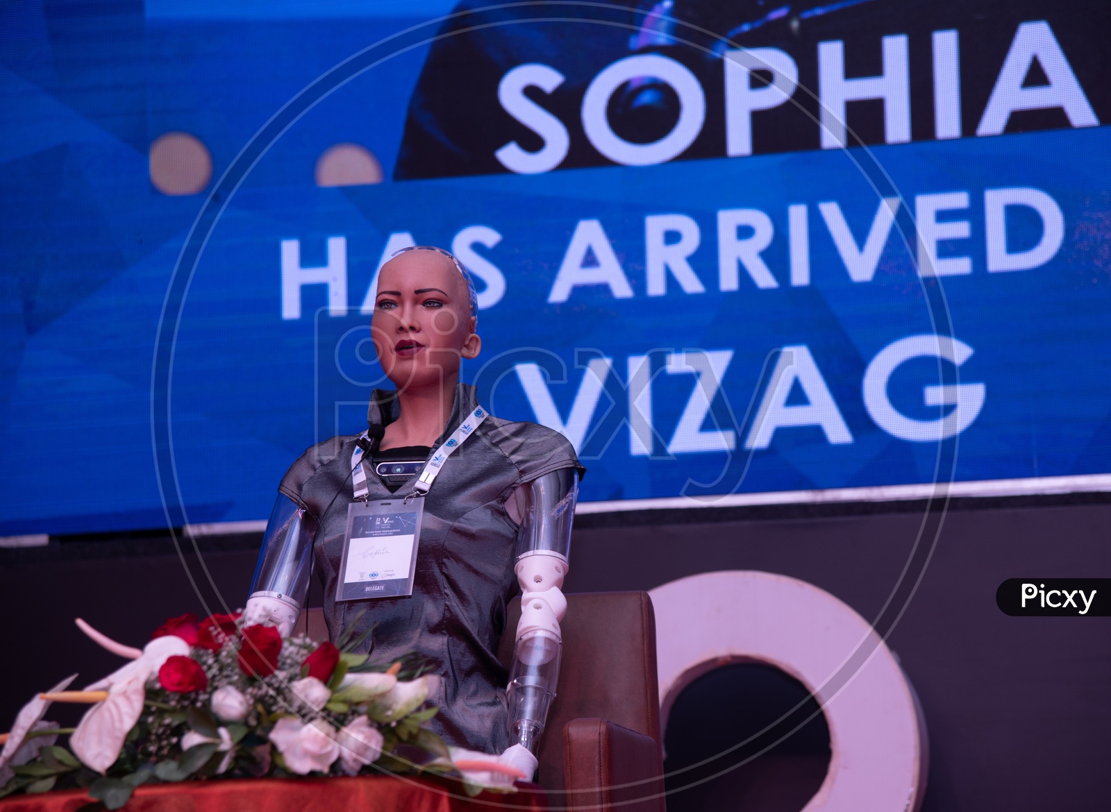 SOPHIA, First Humanoid Robot with UAE Citizenship at Vizag Fintech Valley festival, 2018