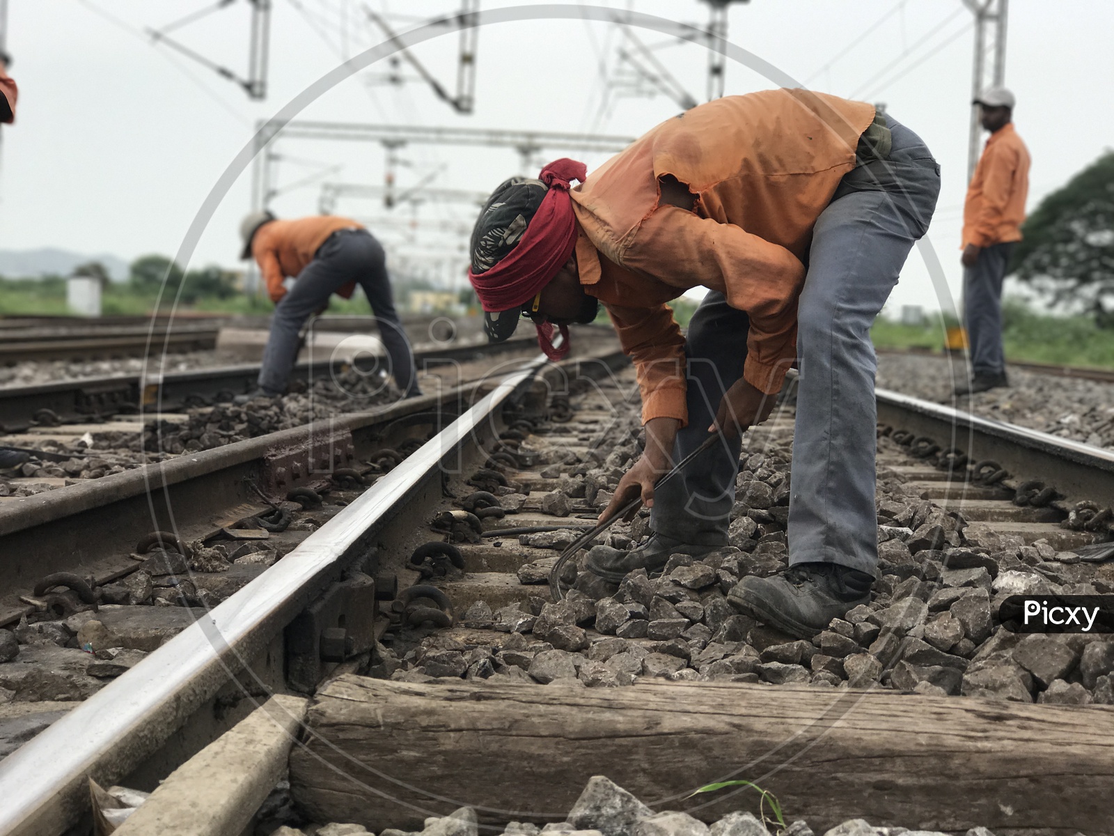 Railway Workers on Track