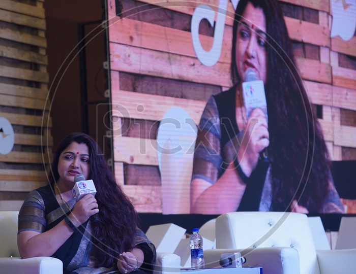 South Indian Film Actress Kushboo Sundar in Social Media Summit & Awards Amaravati 2018