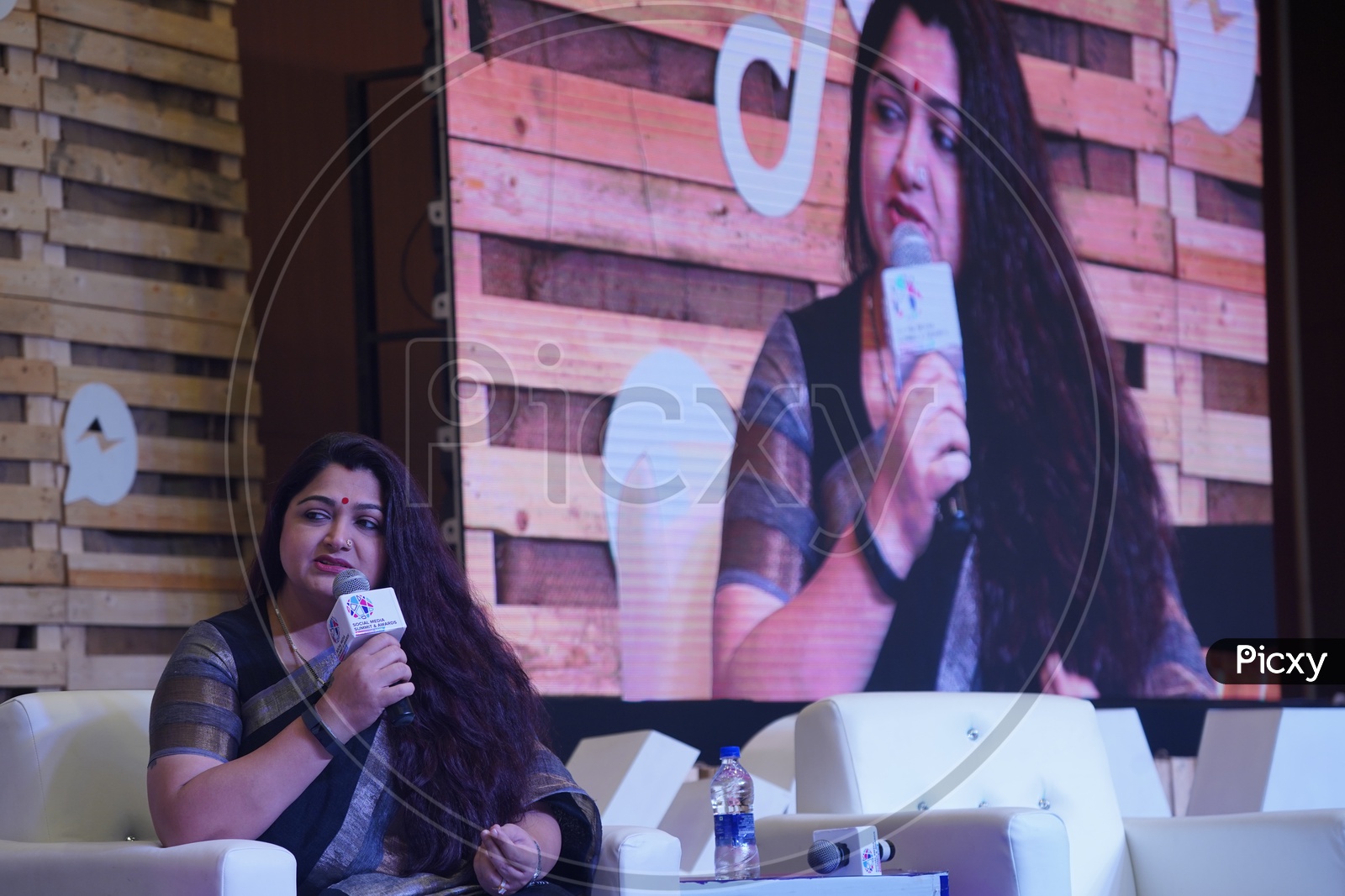 South Indian Film Actress Kushboo Sundar in Social Media Summit & Awards Amaravati 2018