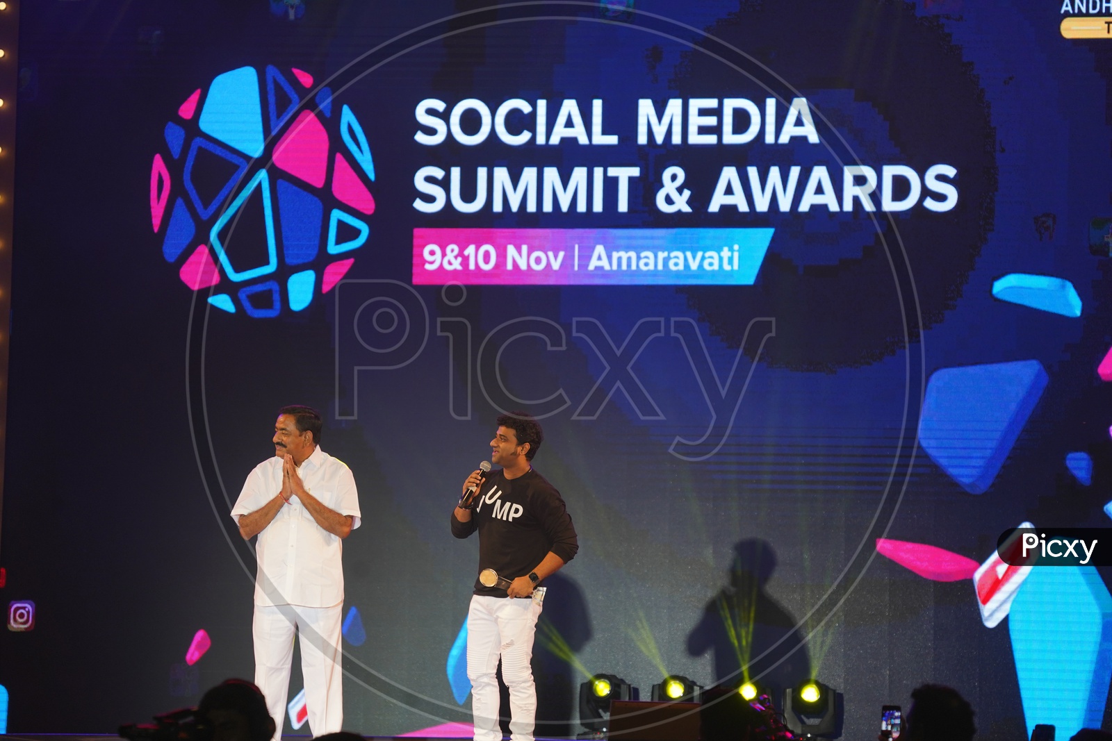 Devi Sri Prasad Receiving 'Most Popular Musician in South India' Award in Social Media Summit & Awards Amaravati 2018