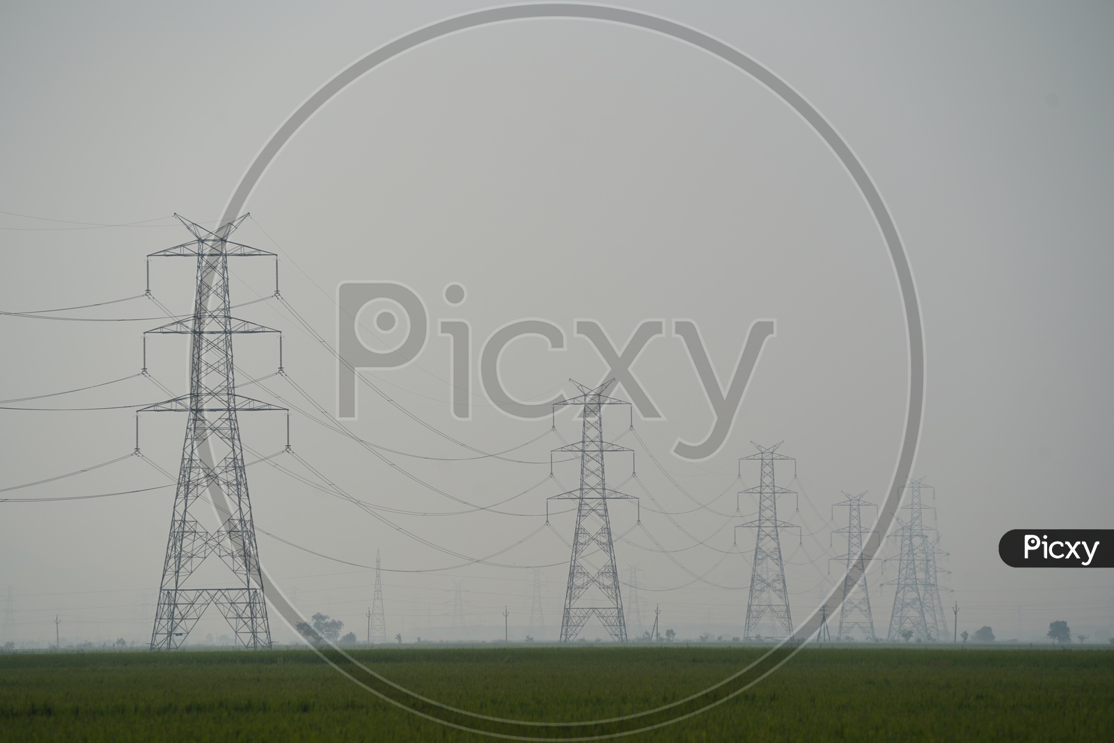 Power Transmission Lines near Agriculture Fields