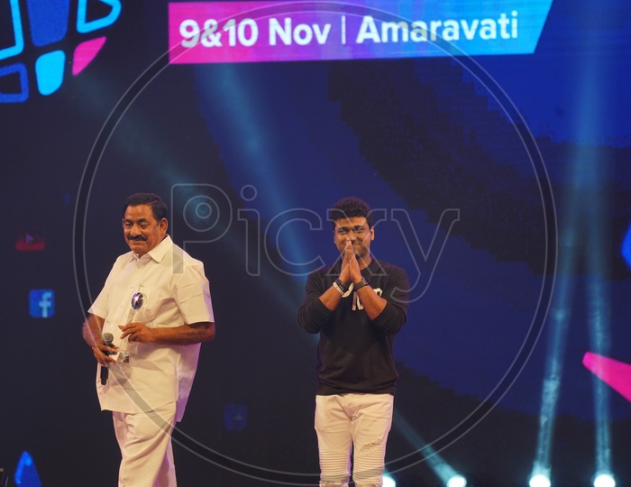 Devi Sri Prasad Receiving 'Most Popular Musician in South India' Award in Social Media Summit & Awards Amaravati 2018