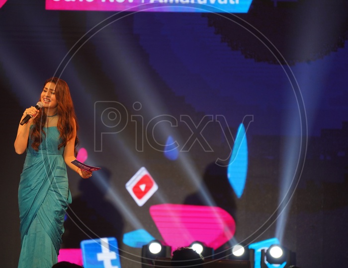 Payal Rajput in Social Media Summit & Awards Amaravati 2018