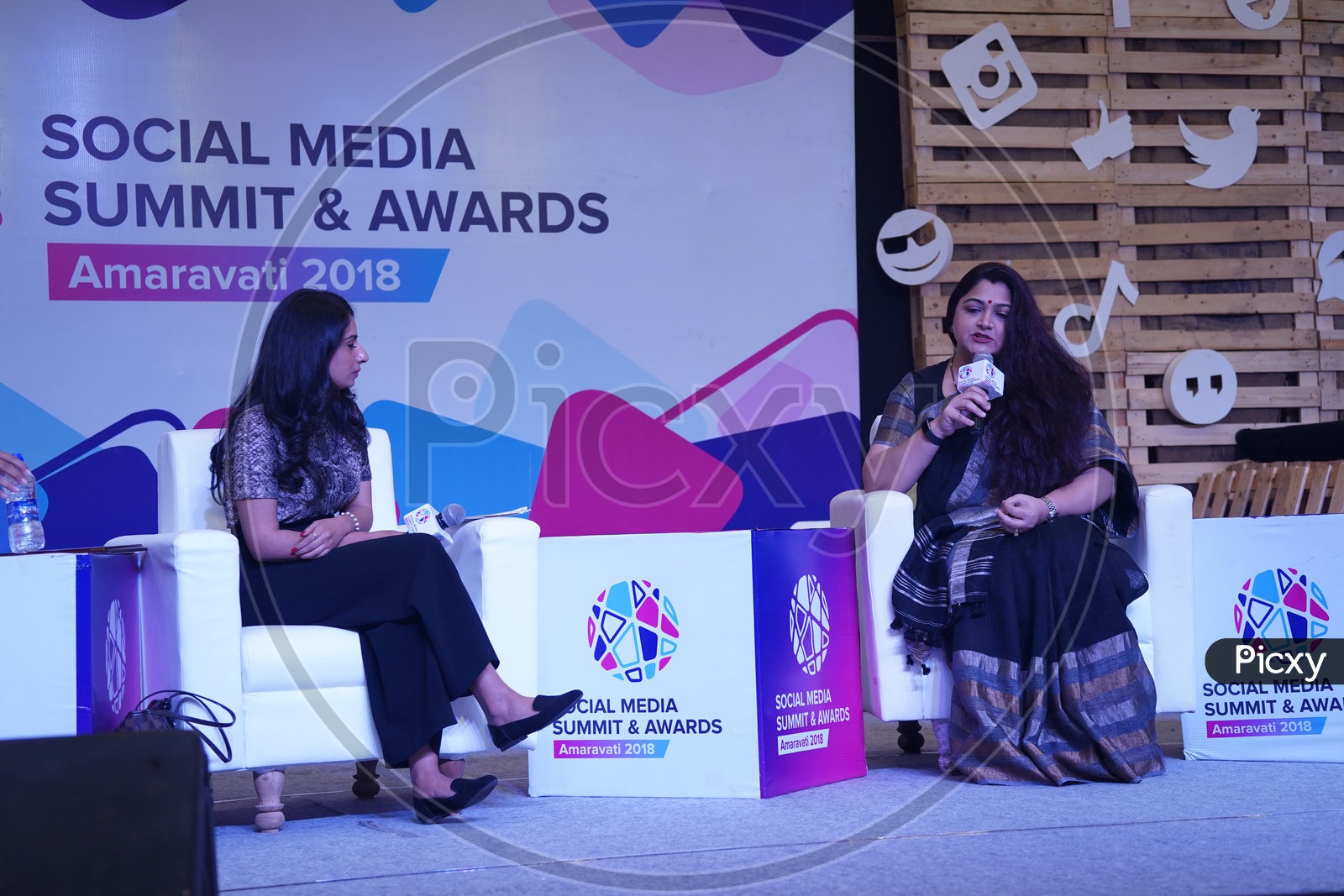 Supriya Paul and Kushboo Sundar in Social Media Summit & Awards Amaravati 2018