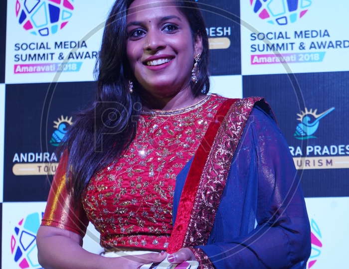 Jahnavi Dasetty in Social Media Summit & Awards Amaravati 2018