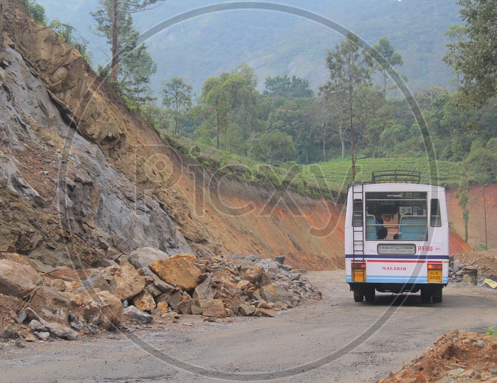 Rock Slide on the way to Munnar
