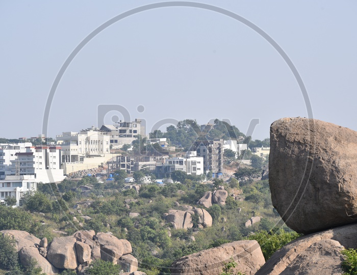 rocks and hills around durgam cheruvu