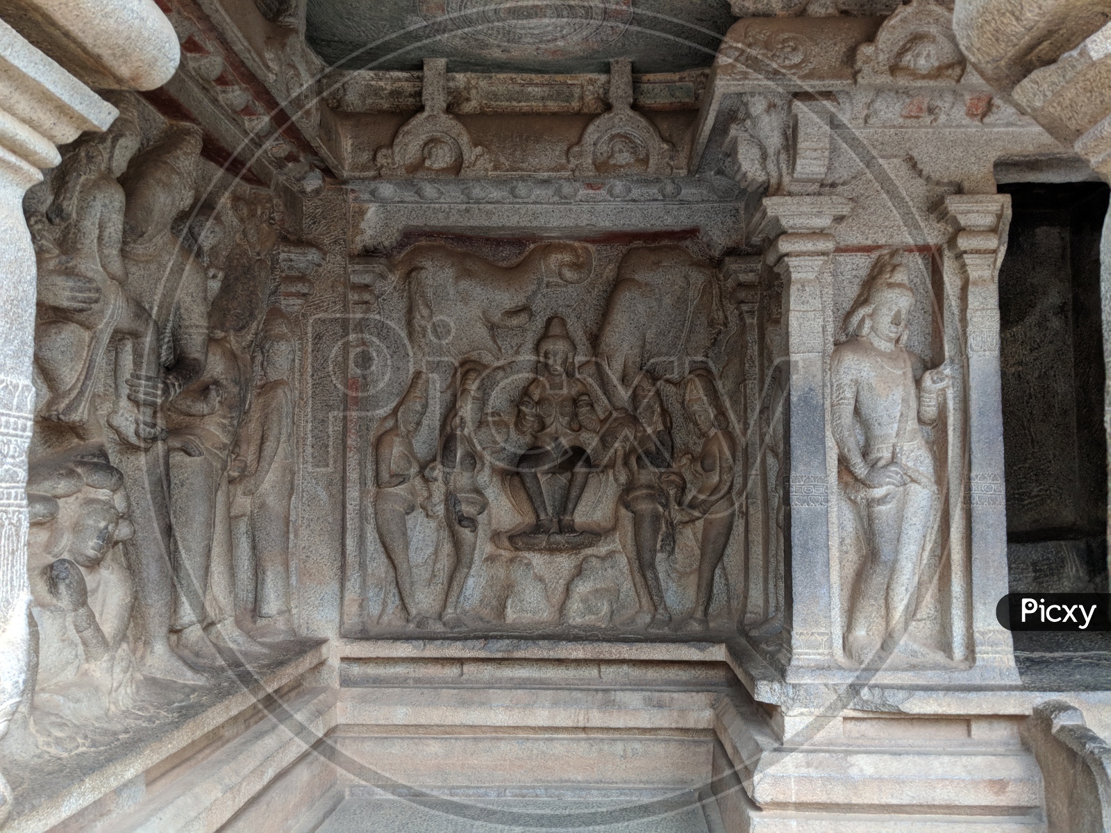 Stone Carvings in a Temple in Mahabalipuram