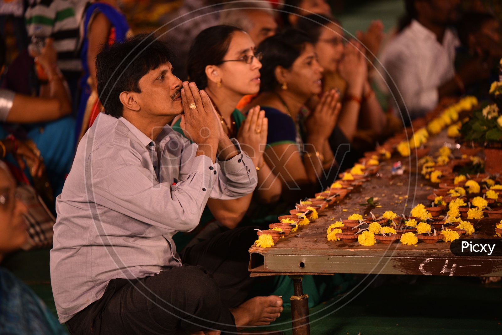 Hindu Devotees Praying