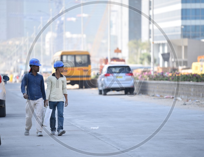 Workers at HITEC City