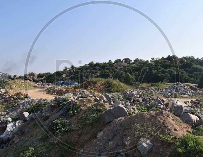 Rocks and Barren Land around Durgam cheruvu