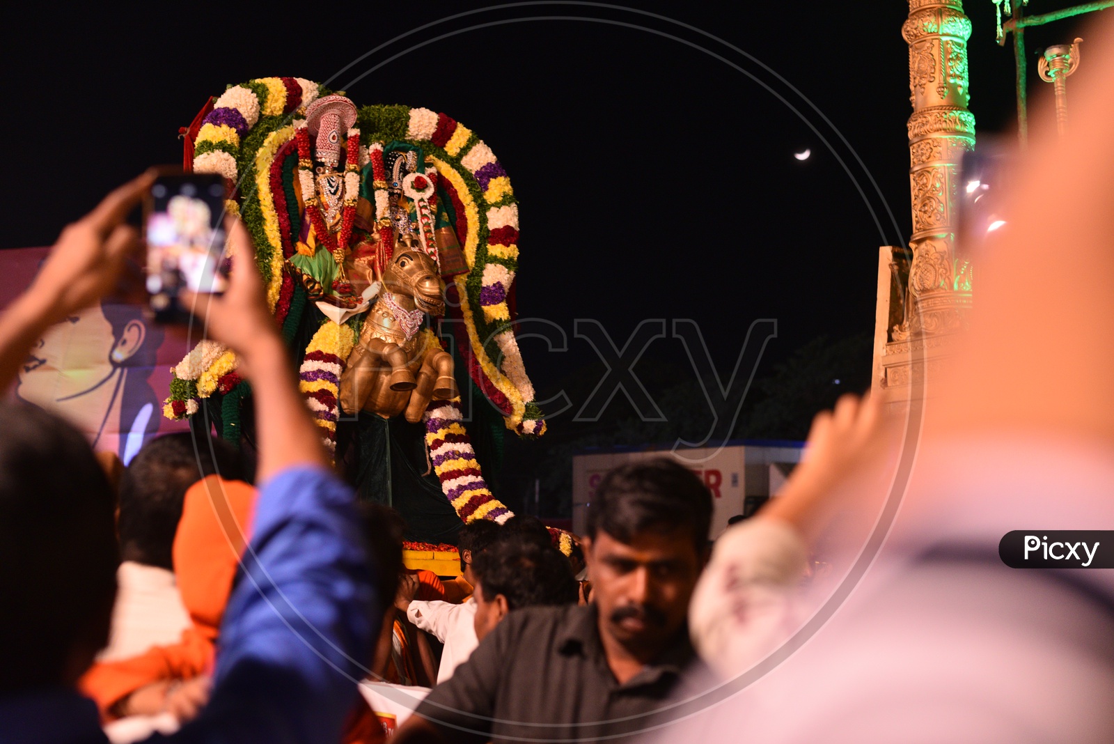 Alampur Jogulamba Idol in a Procession at Koti deepotsvam