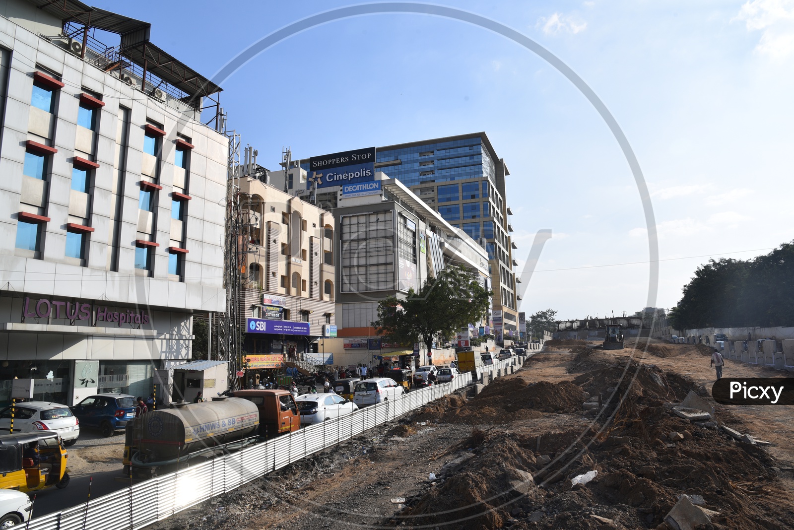 JNTU-Forum Mall Flyover construction works