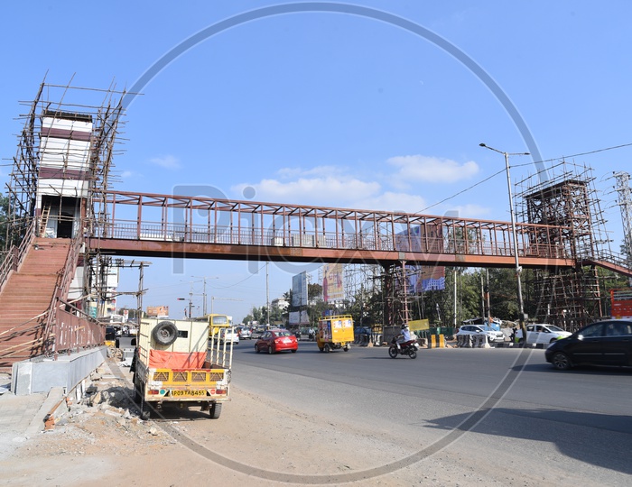 New Foot Over bridge works at Miyapur Circle/Junction/Signal