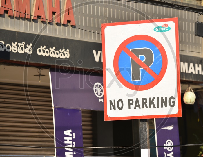 No parking Sign Boards by GHMC