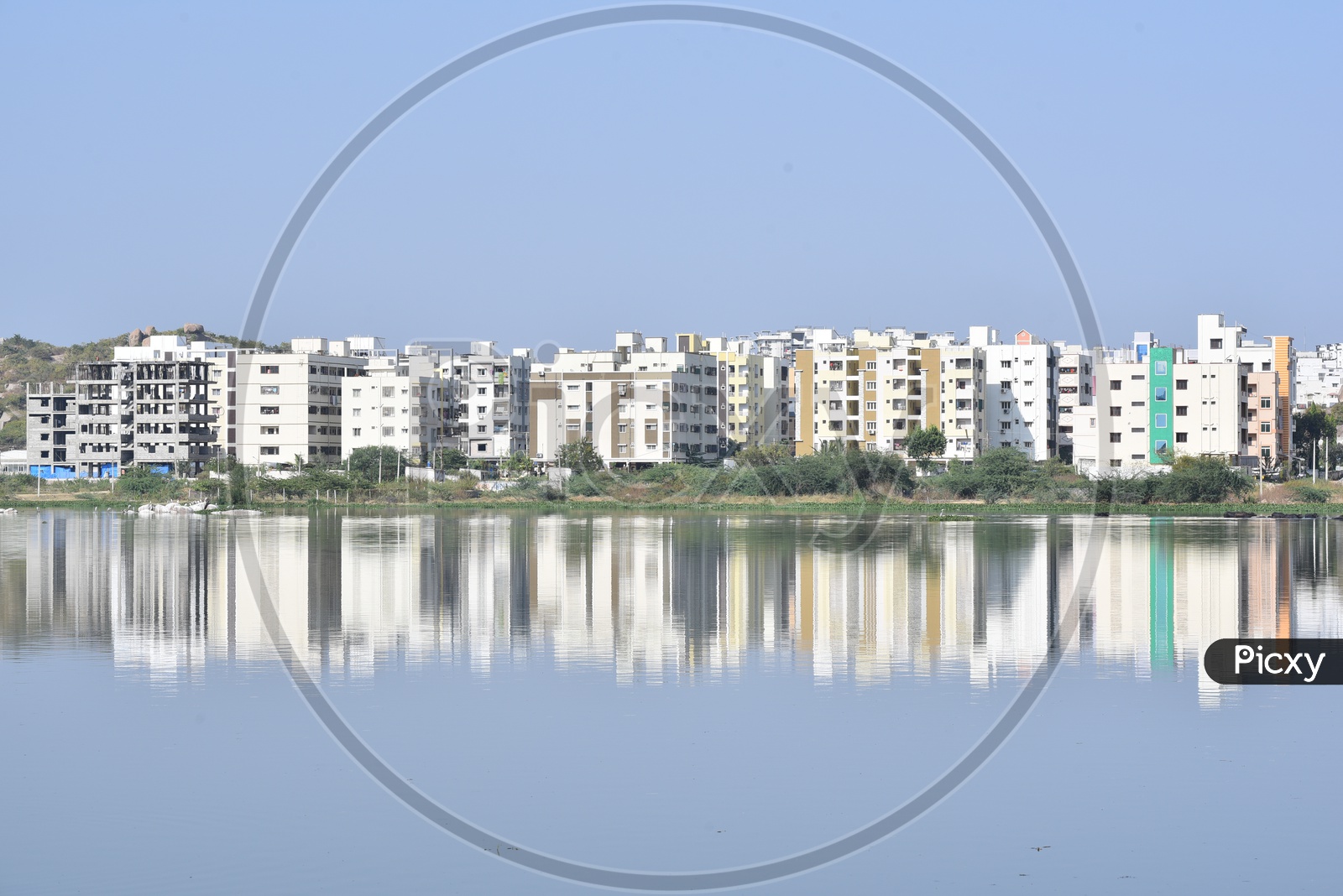 Residential apartments around Chandanagar Lake