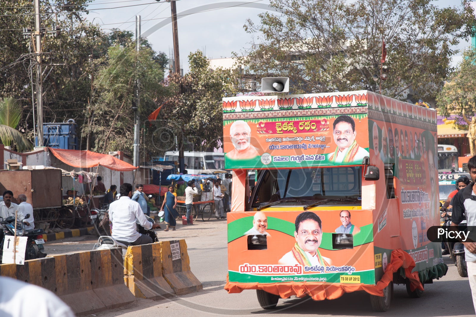BJP Election campaining vehicle for Telangana Assembly Elections,