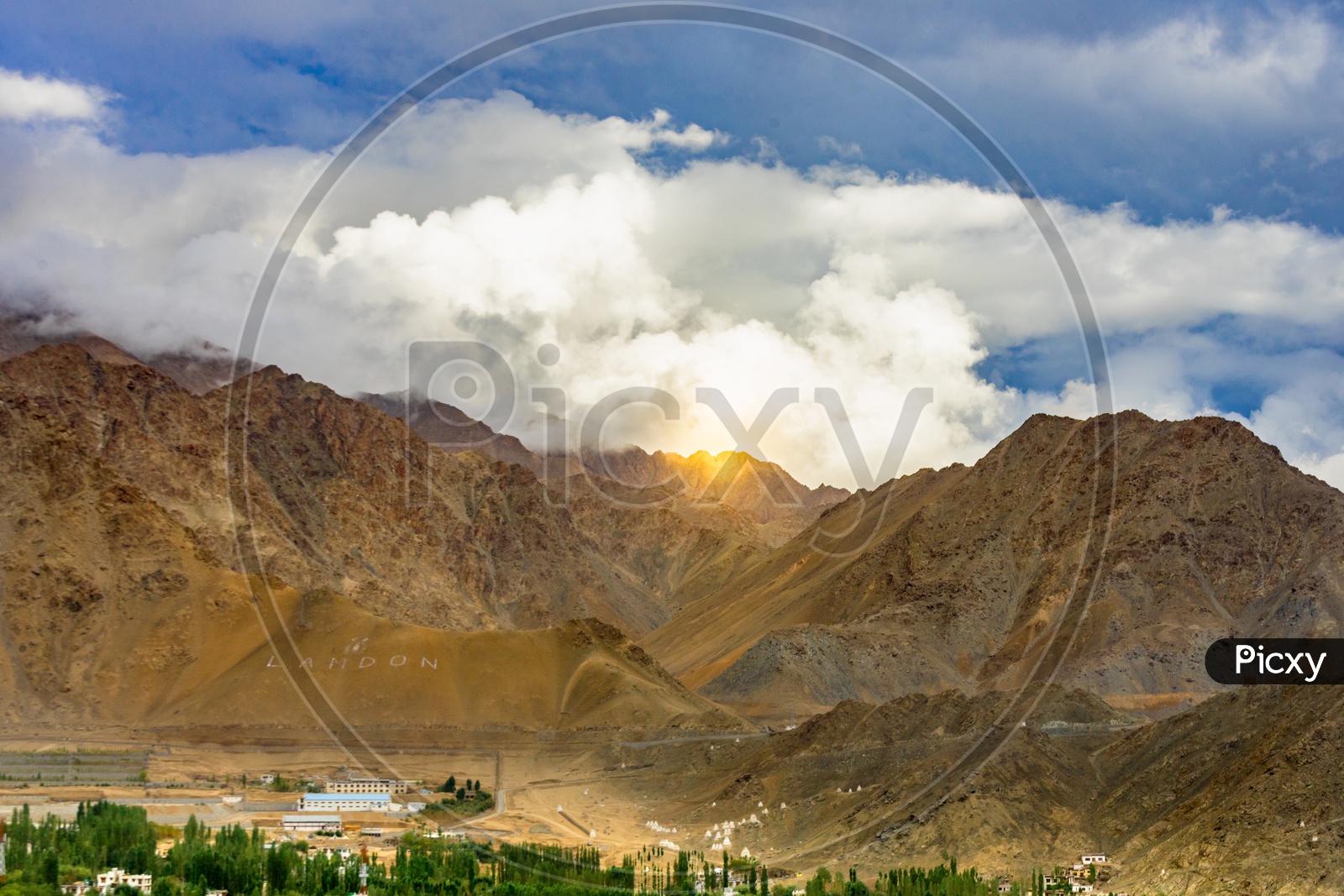 Beautiful Himalayan Mountains with  Clouds in Leh