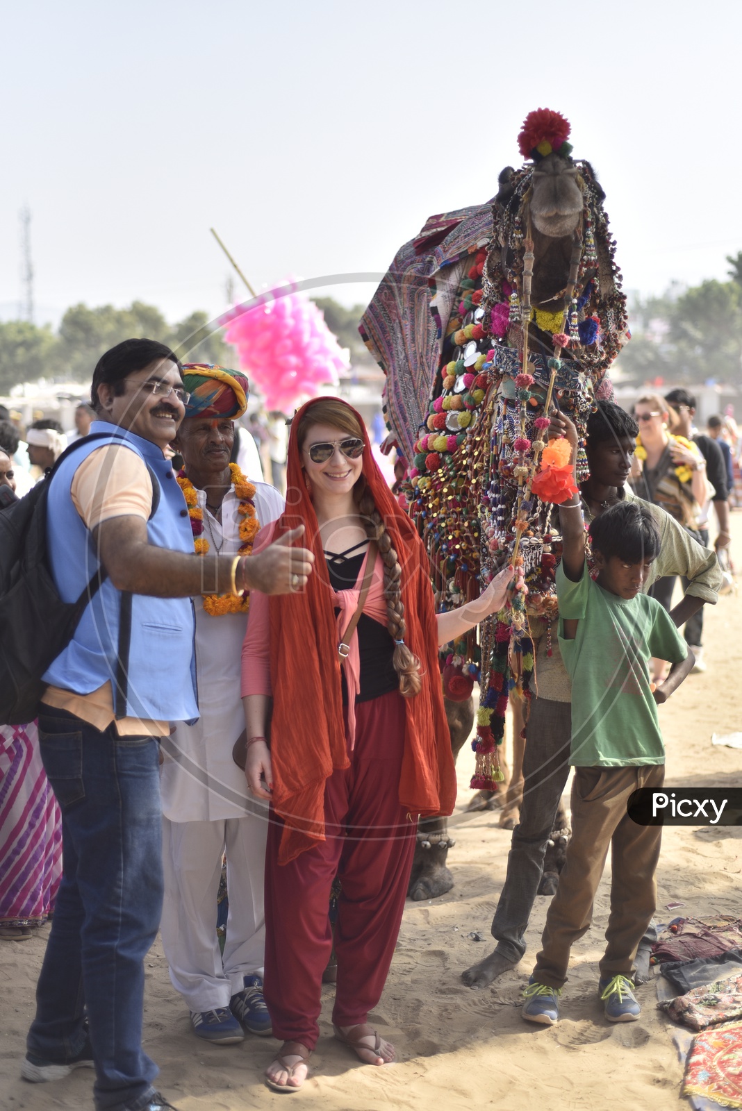 Foreigners in Pushkar Cattle Fair, Rajasthan