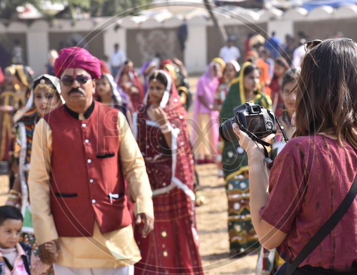 foreigners at Pushkar Camel Fair