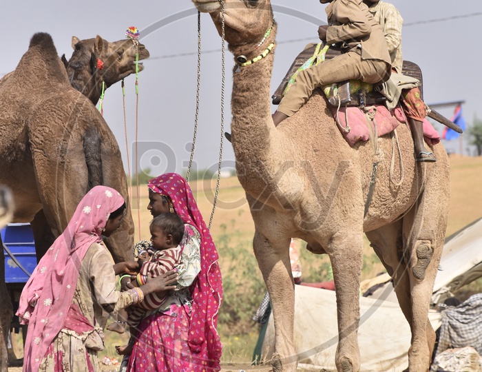 Kids and Women at Pushkar Camel Fair, 2018