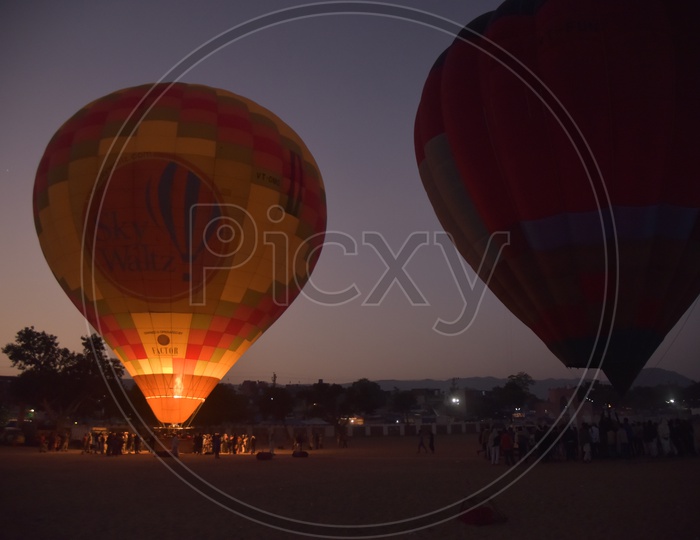 Hot Air Balloon at Pushkar Camel Fair, Phuskar, Rajasthan,India