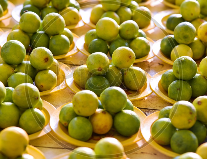 Vegetables - Piled up Lemons at Local Market/Rythu Bazar
