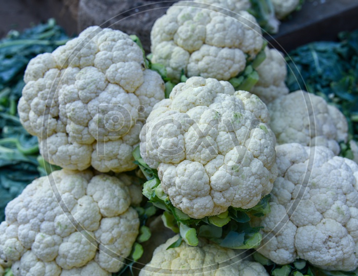 Cauliflower at Local Vegetable Market/Rythu Bazar