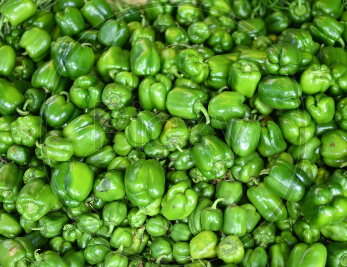 Capsicum at Local Vegetable Market/Rythu Bazar