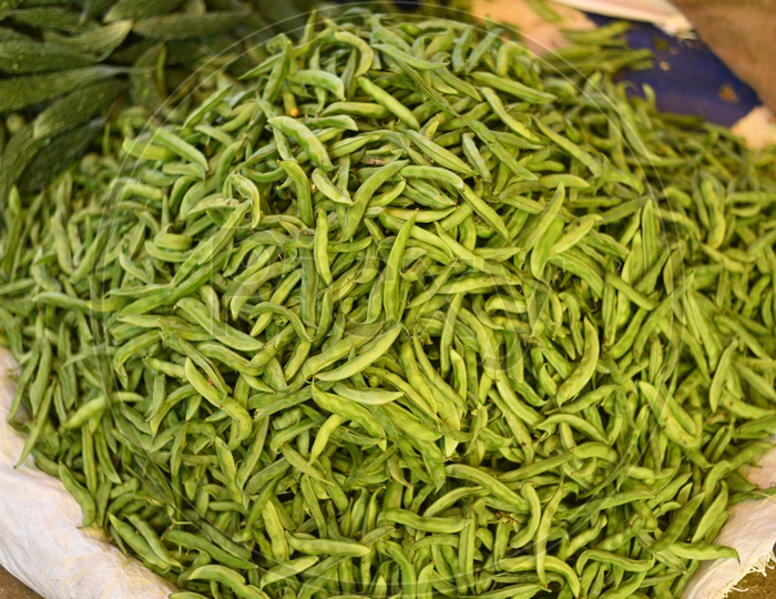 Broad Beans at Local Vegetable Market/Rythu Bazar