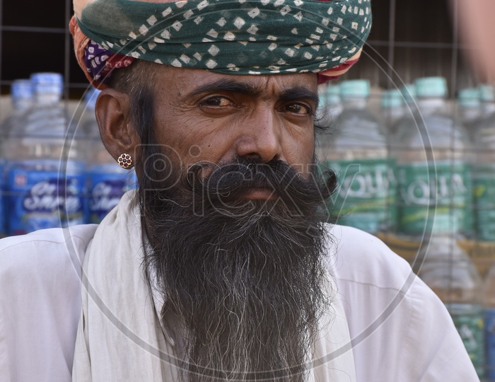Rajasthani Man in Traditional Attire at Pushkar Camel Fair