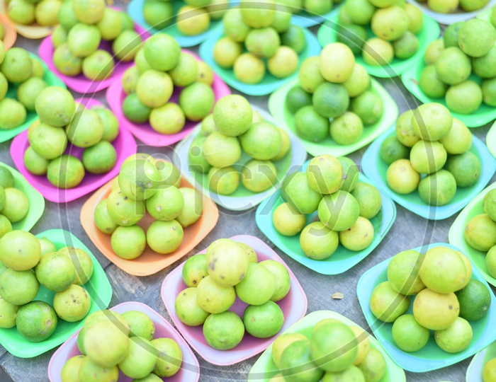 Piled up Lemons at Local Vegetable Market/Rythu Bazar
