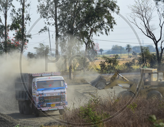 Lorry Transporting Construction Material
