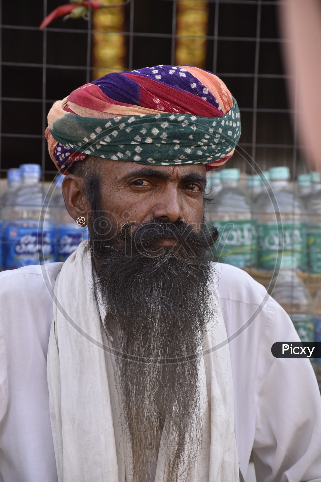 Rajasthani Man in Traditional Attire at Pushkar Camel Fair
