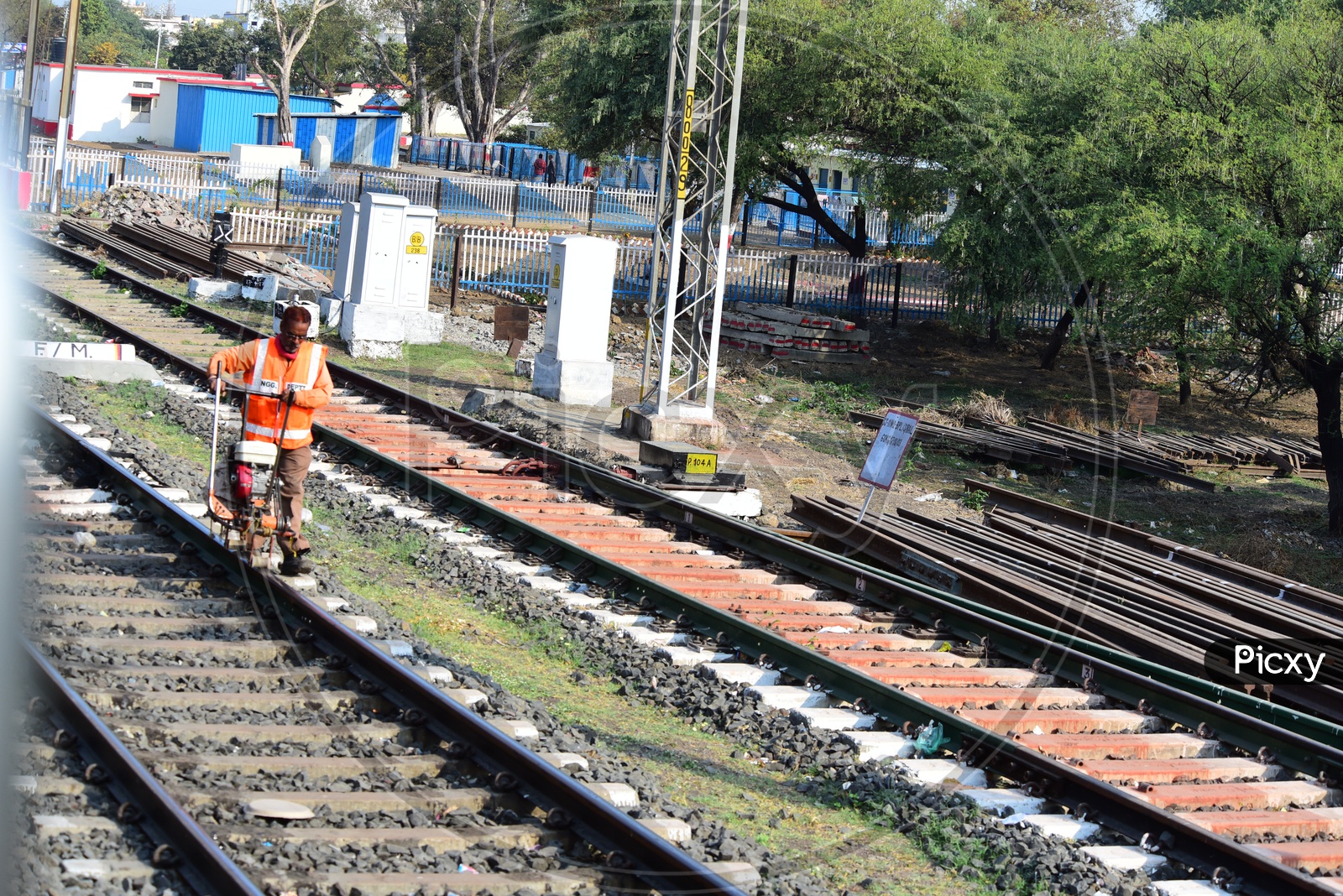 Railway Worker on Track