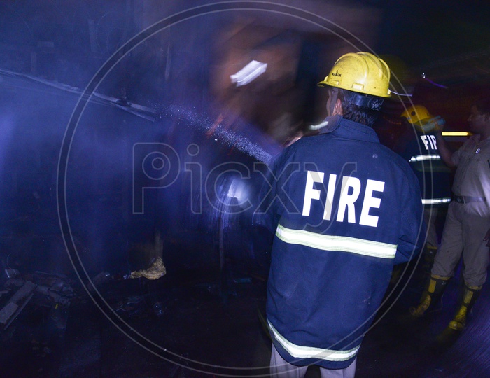 Fireman Fighting to take control over a Fire Mishap...